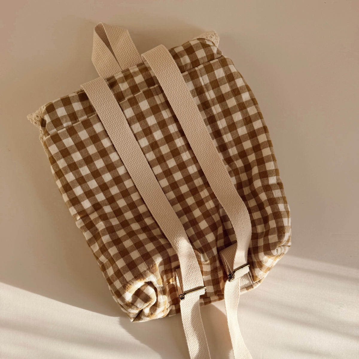Ruffle Backpack, gingham