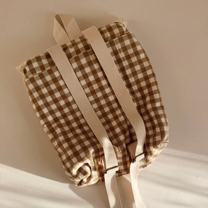 Ruffle Backpack, gingham