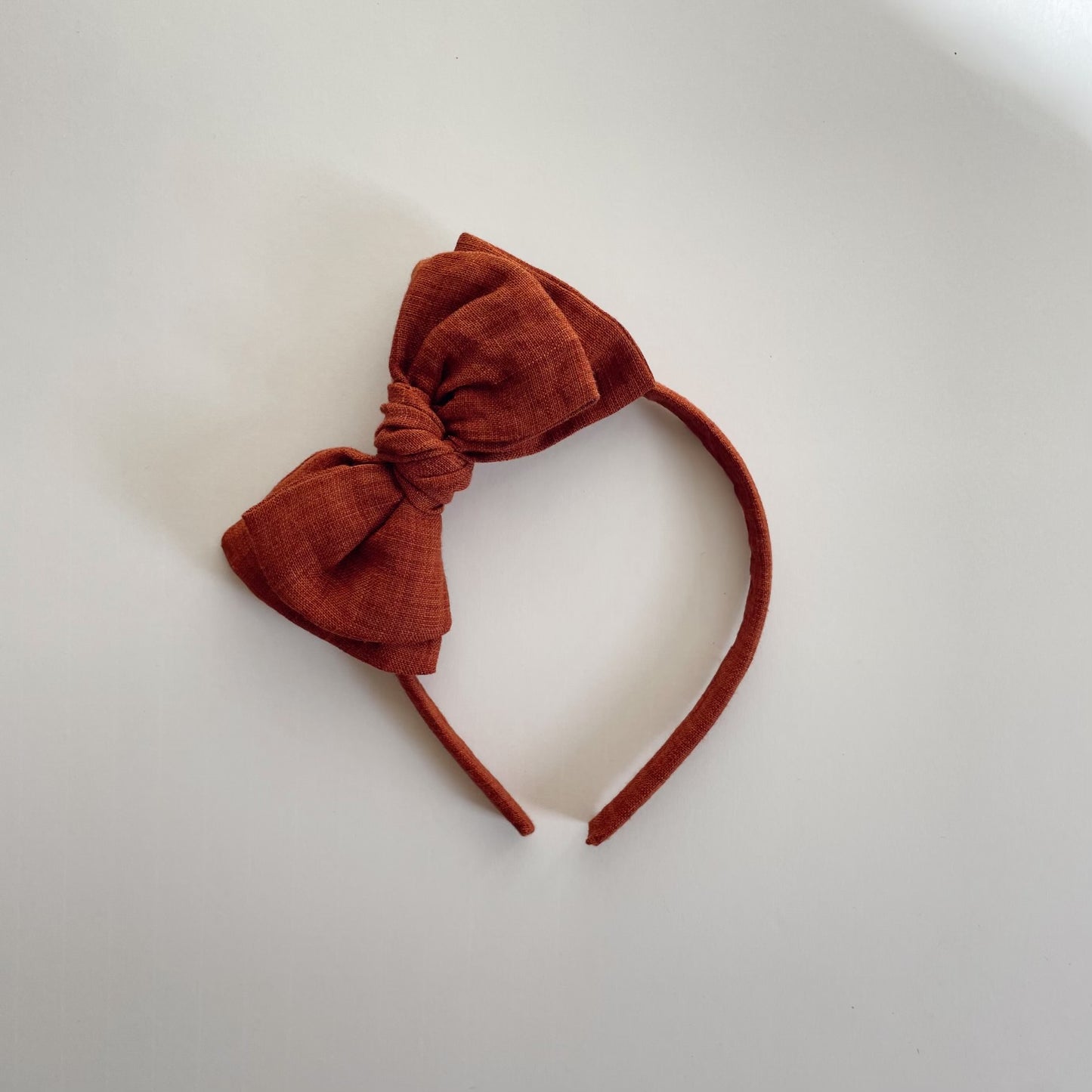 Bow Headband / Rust Linen