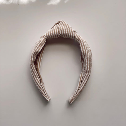 Knotted Headband / Seersucker Stripe