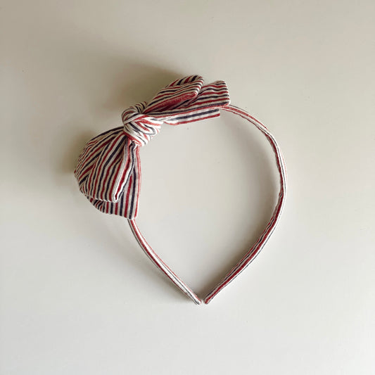 Bow Headband / Americana Stripe